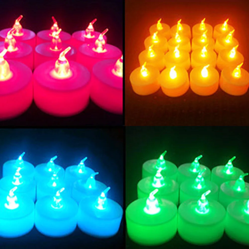30 Pcs LED Light Bright Lamps Flickering Candles Unscented Flameless Electric Tea Lights Realistic