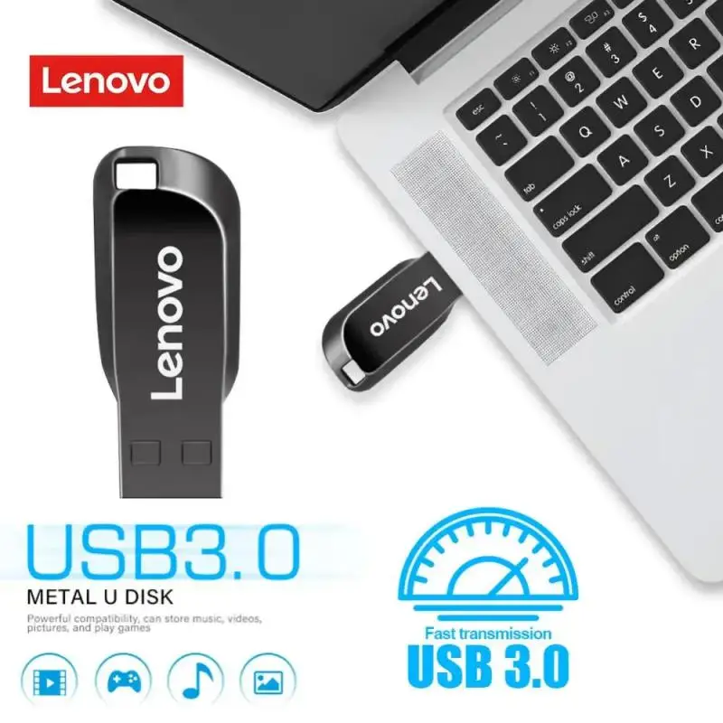 Lenovo 2TB USB Flash Drive Usb 3.0 High Speed 1TB 512GB 3.0 Pendrive USB Interface Flash Memory Stick 128GB For Phone Laptop PC