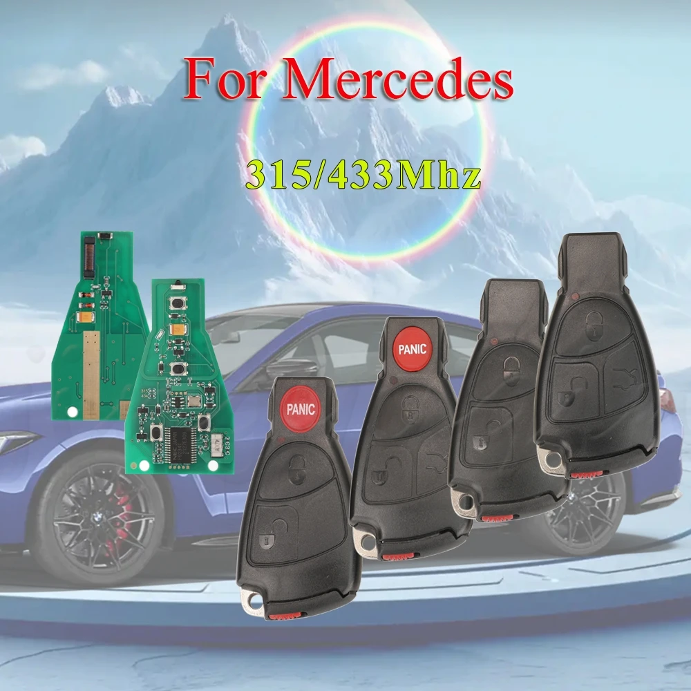 

Jingyuqin автомобильный дистанционный смарт-брелок для Mercedes Benz B C E ML S CLK CLNEC с чипом, печатная плата FSK 315/433 МГц, прочный, без логотипа