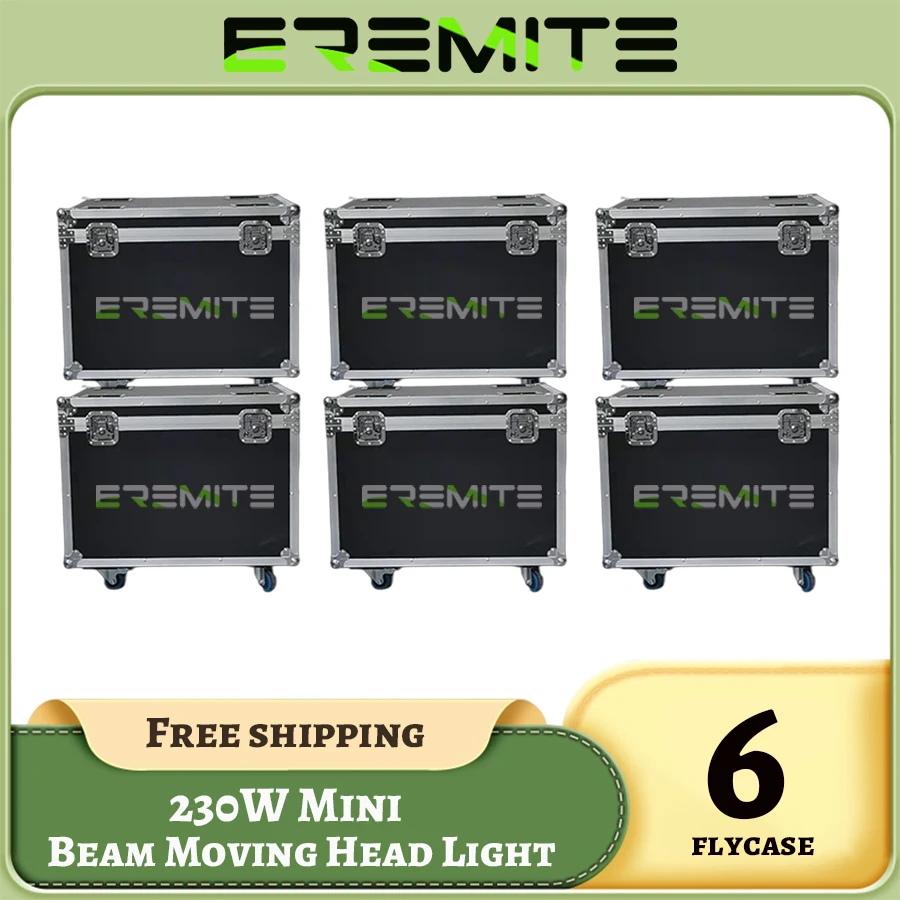 0 Tax 6Pcs Case For 230W 7R DMX 17 Gobos Prism Led DJ Spot Beam Mini Moving Head Light Effect Disco Music Party Stage Lighting