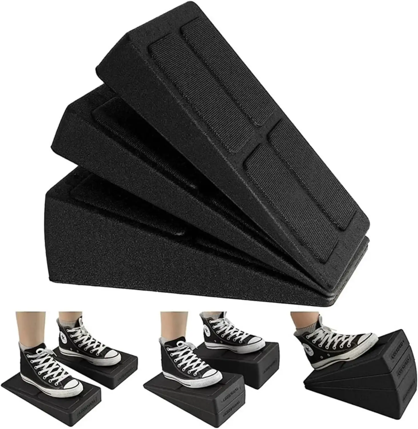 

3pcs Squat Wedge Block Adjustable Non-Slip Squat Ramp Deadlift Wedge Calf Stretcher Slant Board Strength