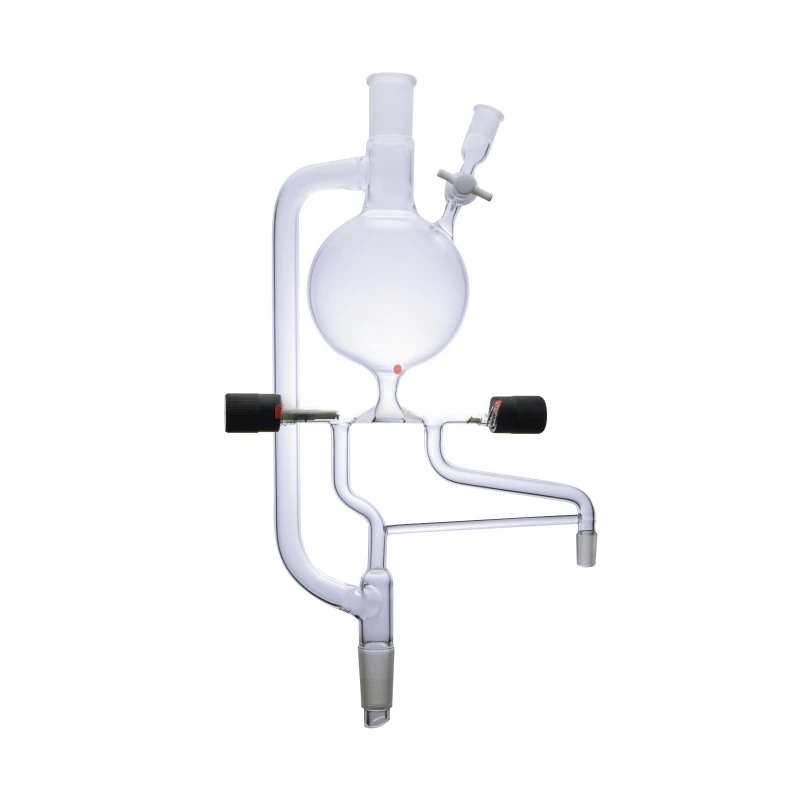 Lab glass Solvent Distilling head modified High vacuum valve