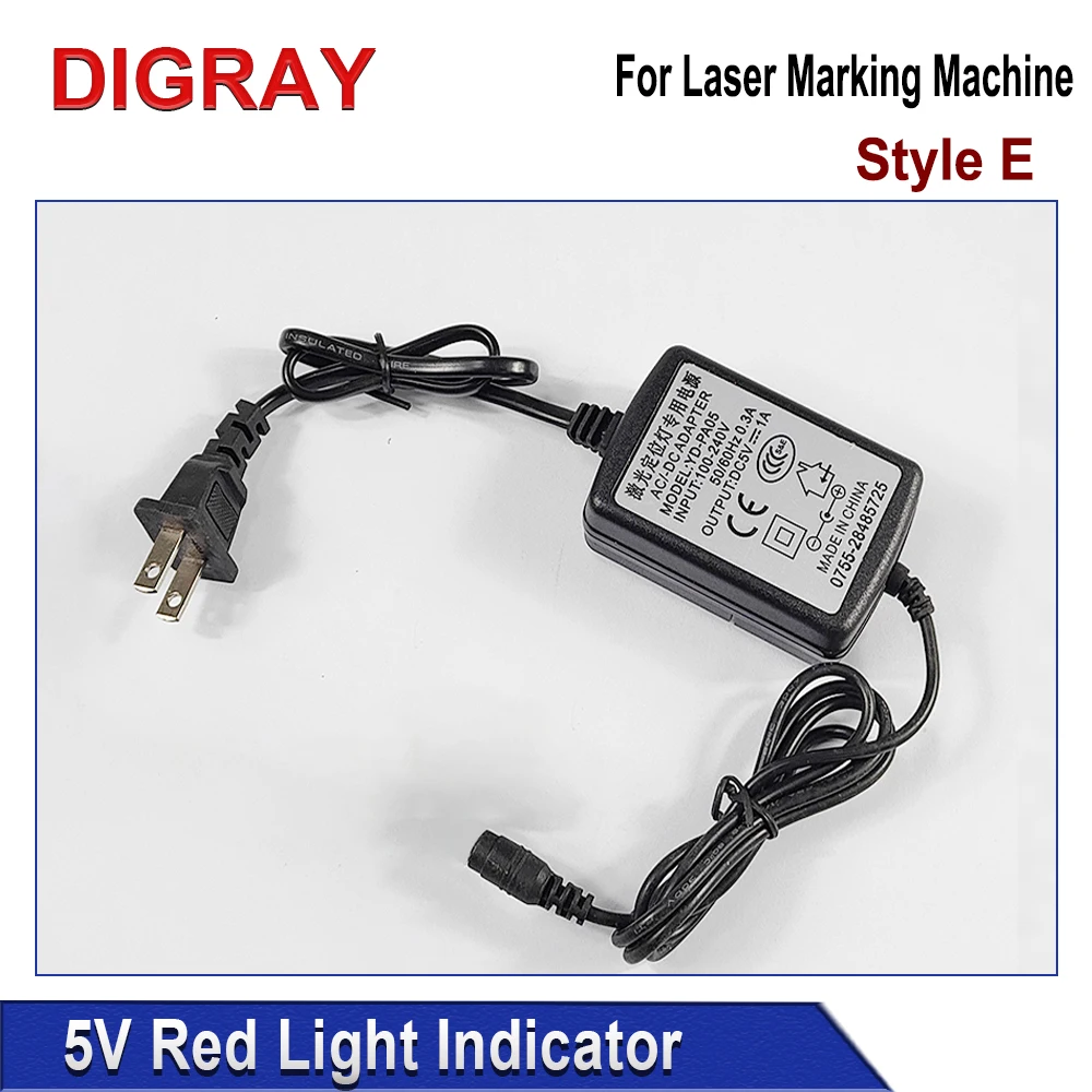 DIGRAY Red Dotted Beam Light 650nm 5V 10mW Infrared Adjustable Laser Module Locator &Adapter for Fiber Marking or Cutting Machin