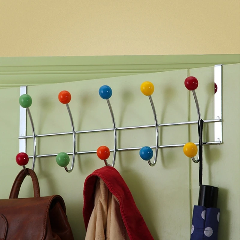 

Multicolors Over Door Hanger for Clothes Hanging Heavy Duty Over Door Hooks for Bedrooms Bathroom Door 10 Hooks Hanger for Coat