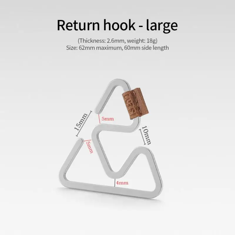 1/3/5PCS Lightweight Outdoor Hooks Leather Camping Accessories Portable Triangle Hook Stainless Steel Heavy-duty S-type Hooks