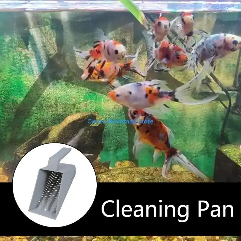

24TD Plastic Aquariums Gravels Sifter Fish for Tanks Garden Sand Scrapers Cleaning Scooper Shovel Ergonomic Handle for Sifting