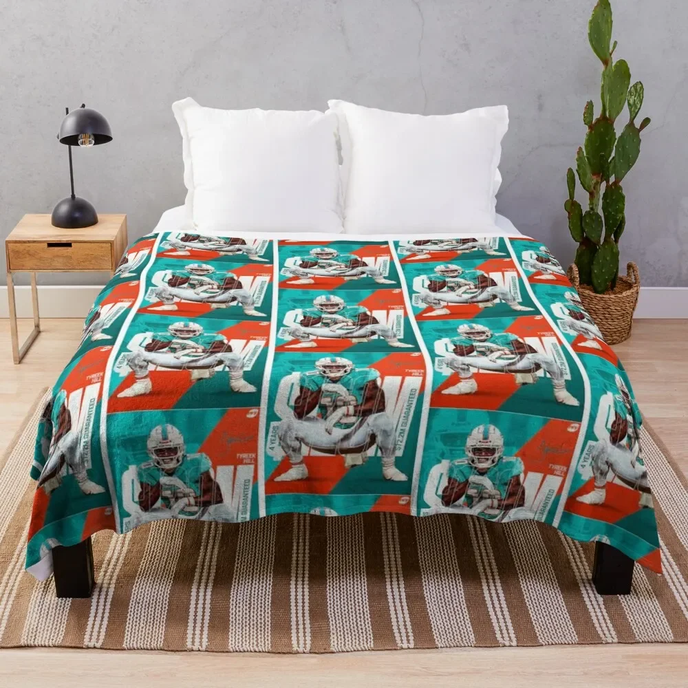 

Tyreek Hill Dolphins Throw Blanket For Decorative Sofa warm winter christmas decoration Blankets