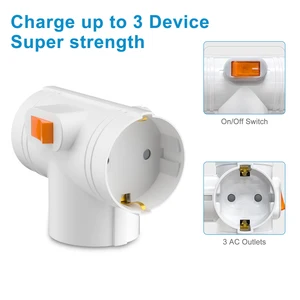 1pc extensor de tomada de parede de tomada dupla com interruptor, adaptador de tomada da ue padrão alemão europeu vários soquetes elétricos para casa 8 principais vendas fonte chaveada dupla - №2