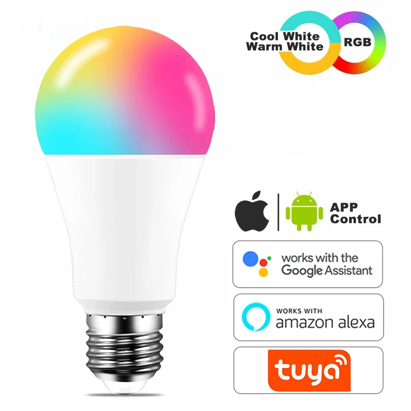 Control elegante del APP de la bombilla llevada RGB cambiable del color interior 7W 9 W E27 Tuya Wifi bluetooth de la bombilla