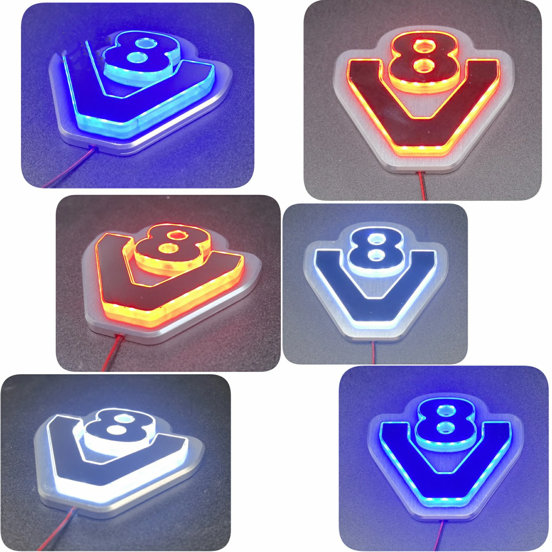 

1Pcs LED Sign Light V8 Logo Light for Tamiya 1/14 RC Truck Scania 770s 56371 MAN RC Trailer Tractor V8 Car Sign Light Parts Toys