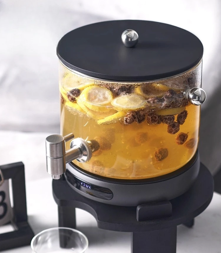 

Полностью стеклянный чайник большой емкости, устойчивый к высоким температурам, холодный чайник с краном, теплоизоляционный горшок для тушения, ведро для чая, резервуар