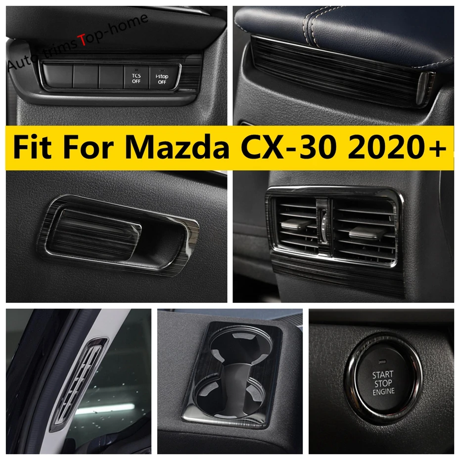 

Start Stop Head Light Lamp Button Frame Water Cup Holder Decoration Panel Cover Trim For Mazda CX-30 2020 - 2024 Car Accessories