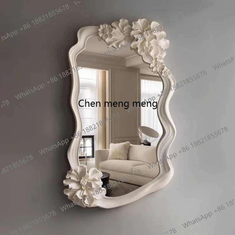 rench carved full-length mirror cream style living room whole body mirror large high-end design spiegel woonkamer furnitureH178