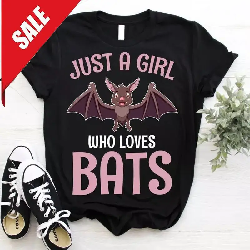 

Просто девочка, которая любит летучих мышей, милая футболка с летучей мышью, любитель животных-вампиров