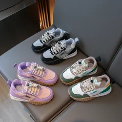 Sneakers per bambini rosa viola medio e grande scarpe Casual per bambini modelli autunnali e invernali scarpe nere per ragazzi e ragazze