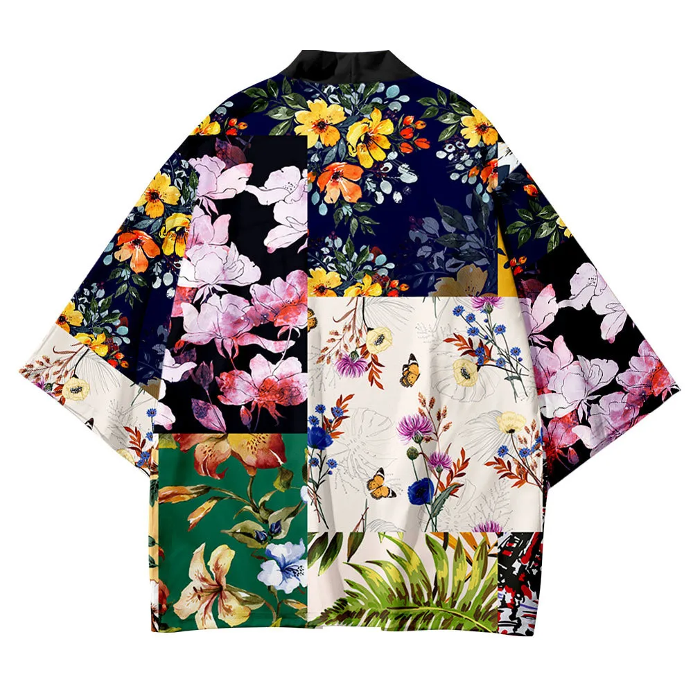 

Oversize XXS-6XL Japanese Streetwear Cardigan Women Men Harajuku Haori Kimono Flower Print Cosplay Top Shirts Yukata Tao Robe