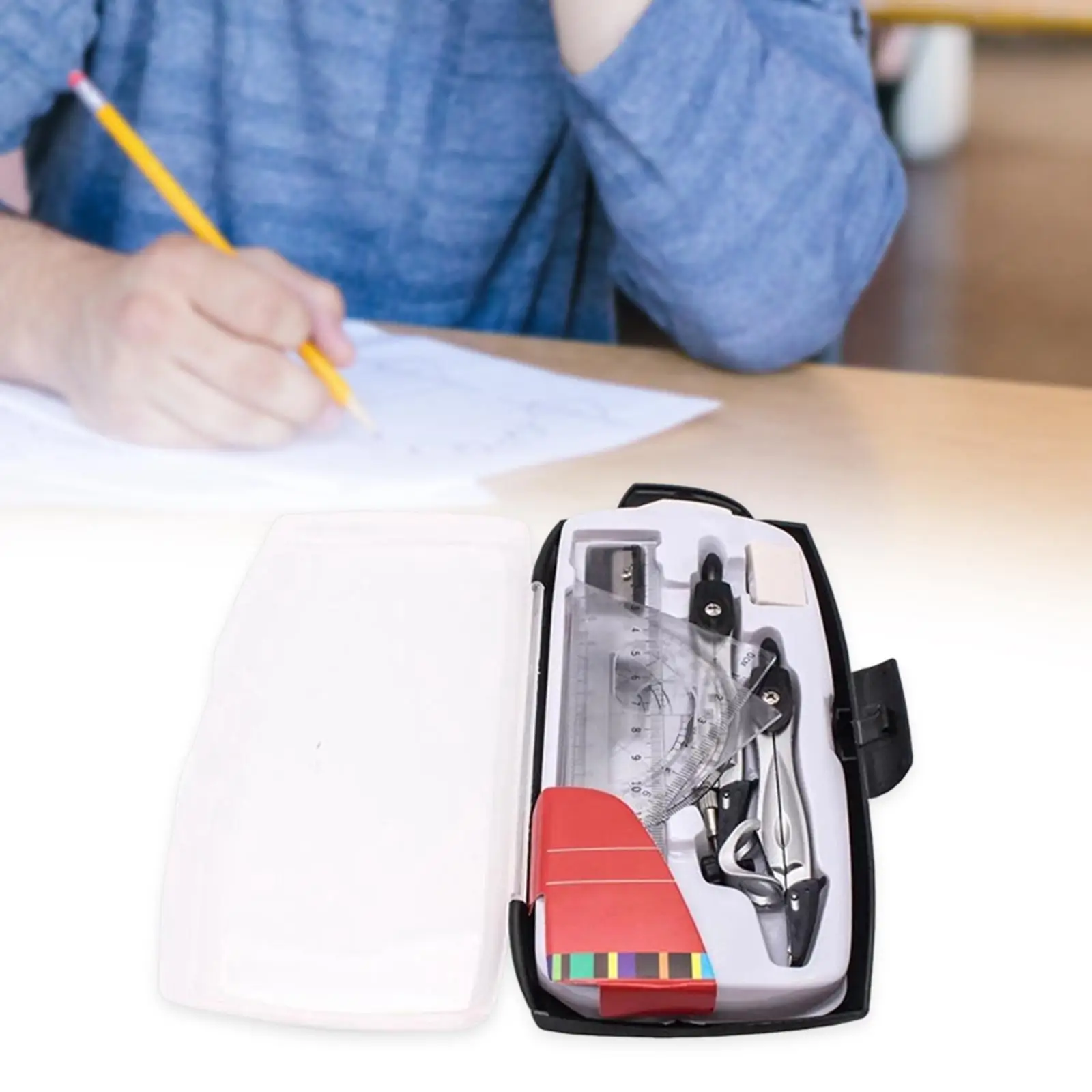 Math Geometry Protractor with Storage Case for School Teachers