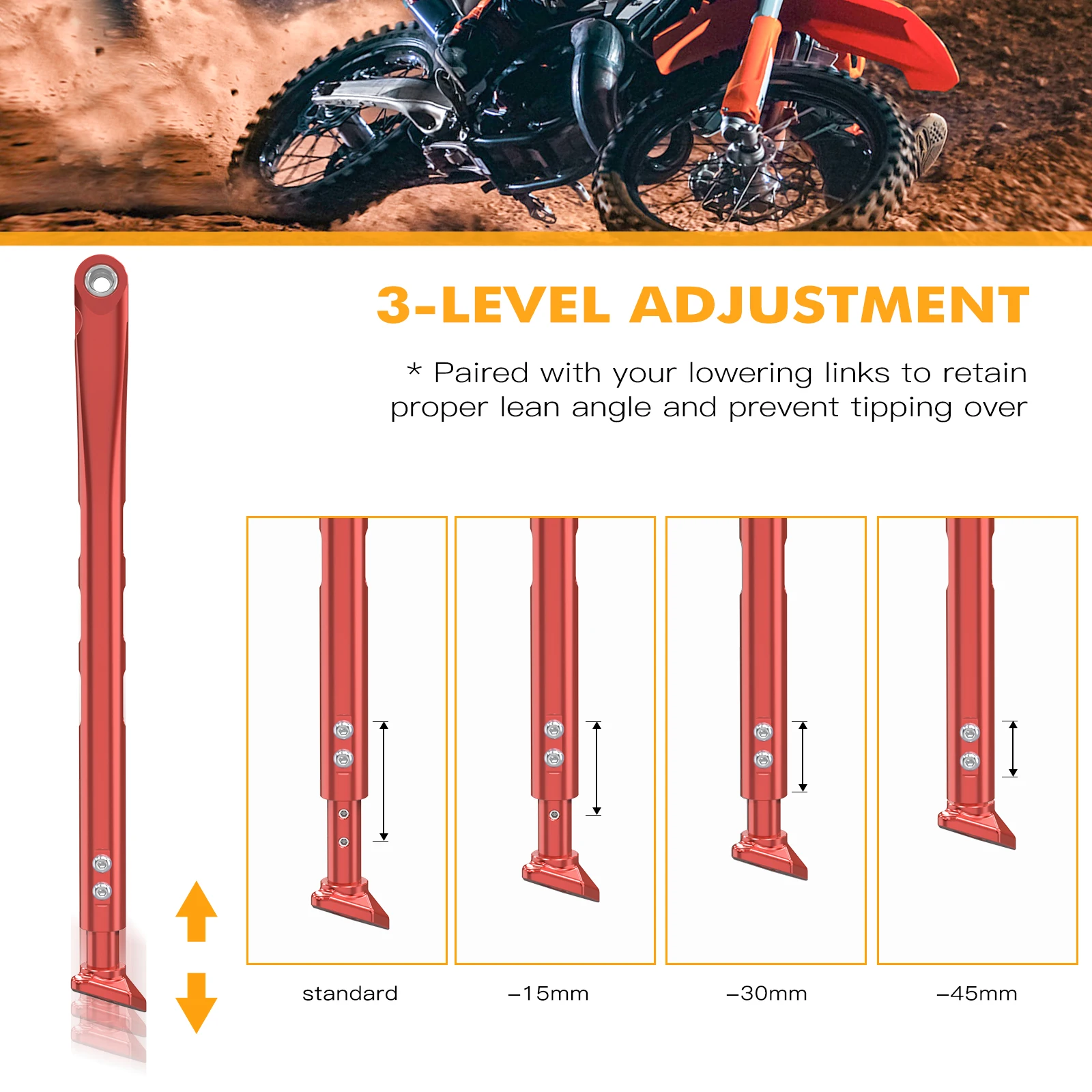 EC250 EC300 Adjustable Kickstand Sidestand Aluminum Lowering Links For GasGas EC EX 125 150 200 250 300 250F 350F 450F 2021-2023