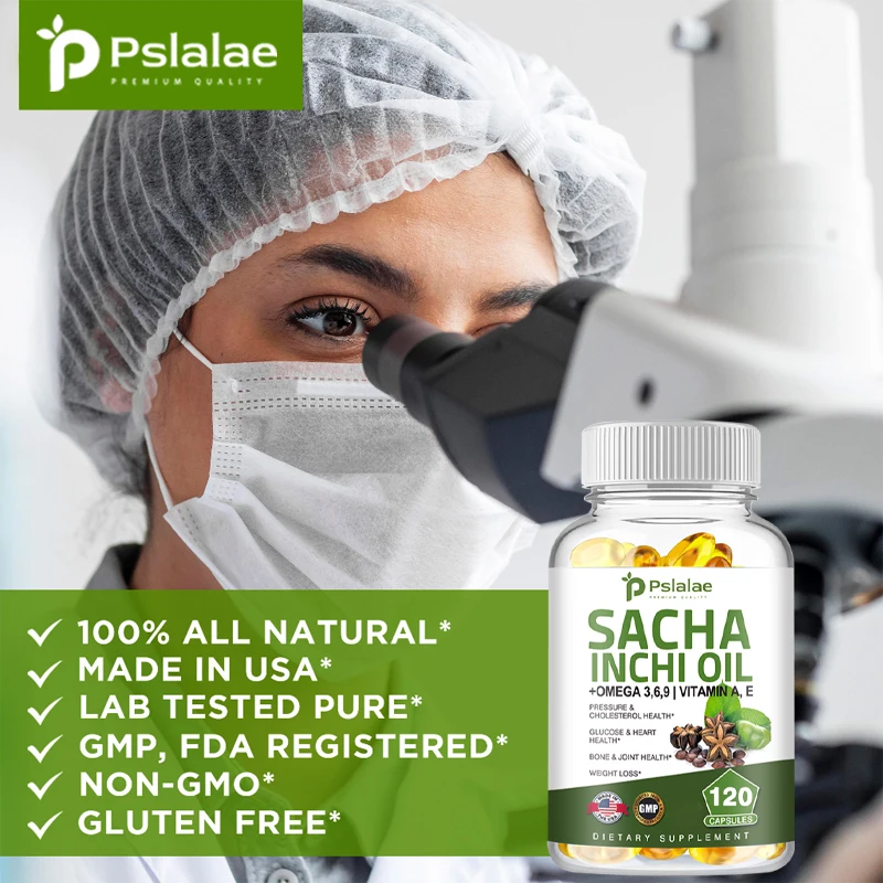 Sacha Inchi Oil Supplement - Rich in Omega 3, 6 and 9 and Antioxidants - for Brain & Heart Health