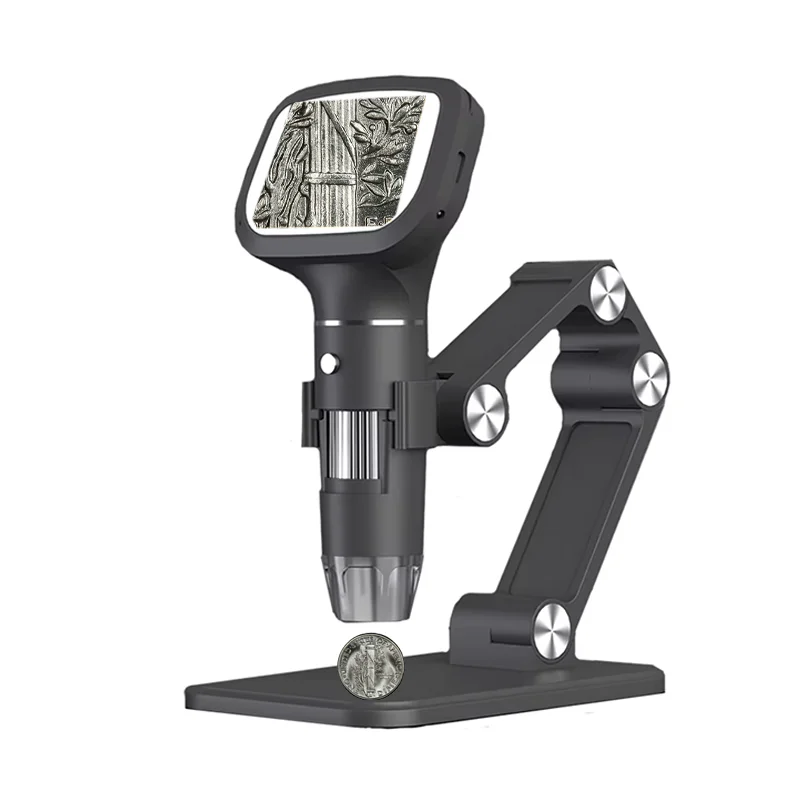 Dodosee 2.4 Inch Digital Microscope 1600X 1080P 8 Lights Handheld Kids Microscopes Supports Photo Video Magnifier Tools for Coin