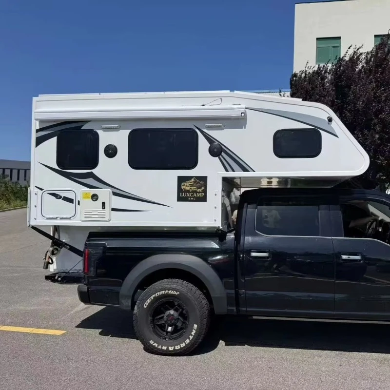 RV Pickup Off-Road Trailer Camper RV Outdoor Fiberglass Hardtop with Galvanized Sheet Land RV