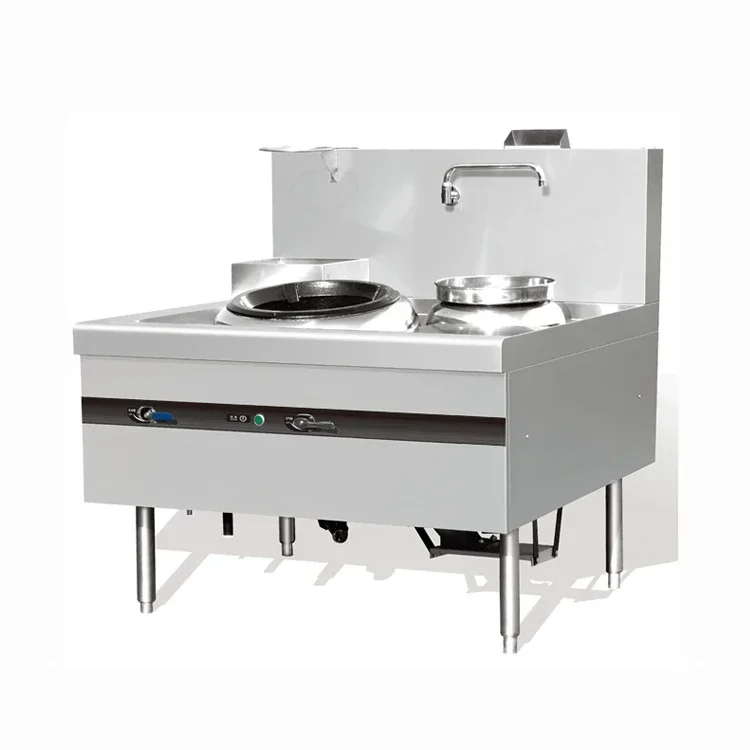 Commercial Gas Wok Stove With Single Burner And Single Warmer