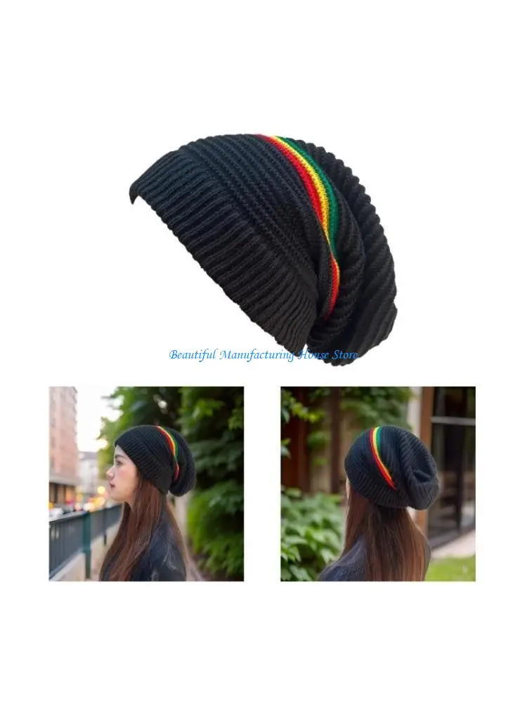 E56A Unique Knit Hat Hip Hop Skull Caps Highlight for Trendsetting Pullover Warm Skull Caps Knitted Hat Party Club