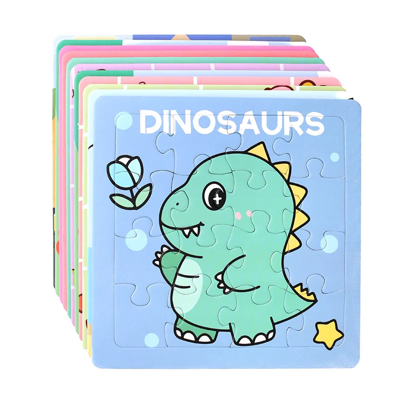 

5Pcs 16 Pieces Cartoon Flat Jigsaw Puzzle Early Learning Toddler Jigsaw Puzzle Intelligence Animal Ocean Traffic Jigsaw Puzzle