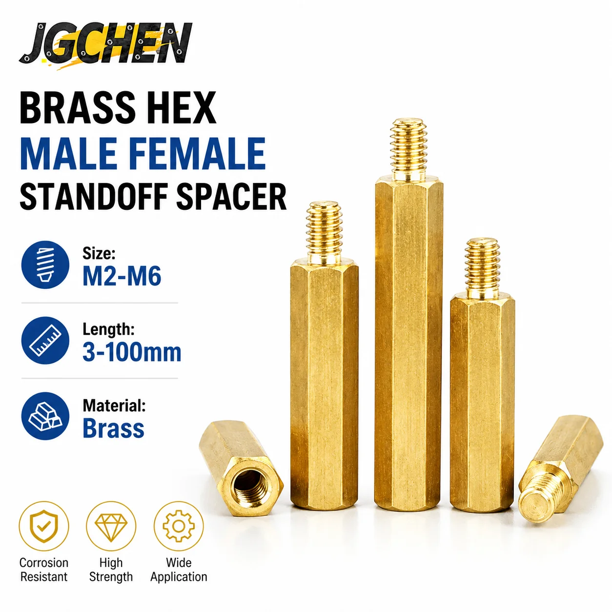 Brass Hex Male Female PCB Standoff Spacer M2-M6 3-100mm Threaded Pillar Screw Motherboard Mount Support Column Hardware Fastener