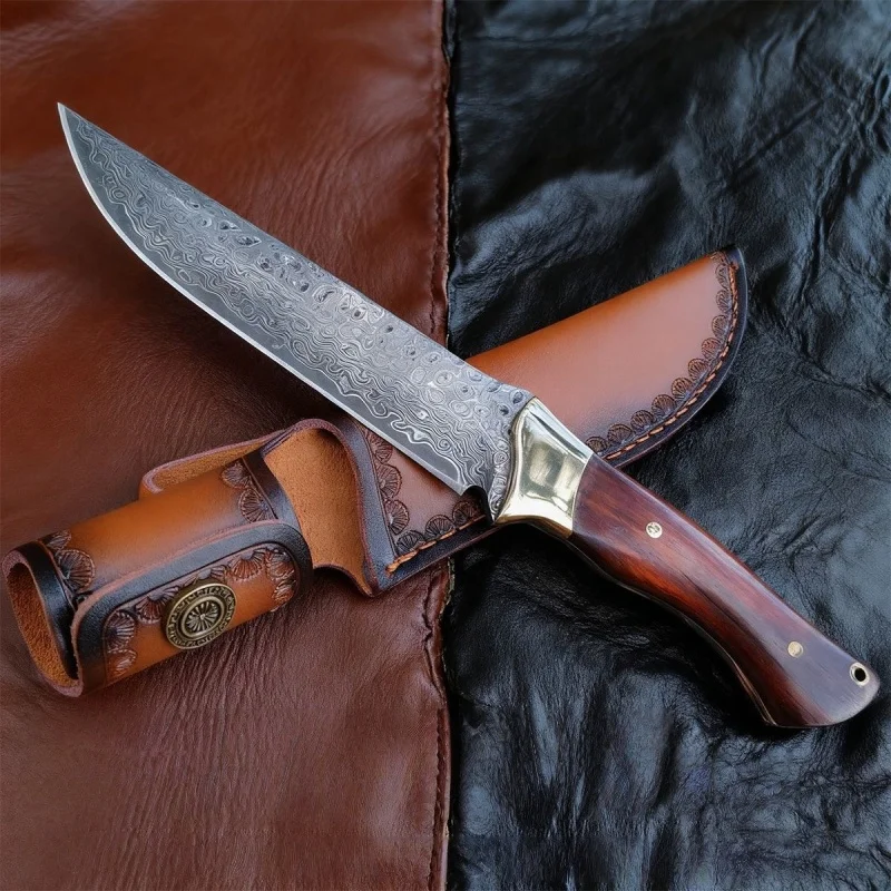 

Fruit knife camping knife Damascus outdoor knife high hardness survival knife portable knife outdoor survival