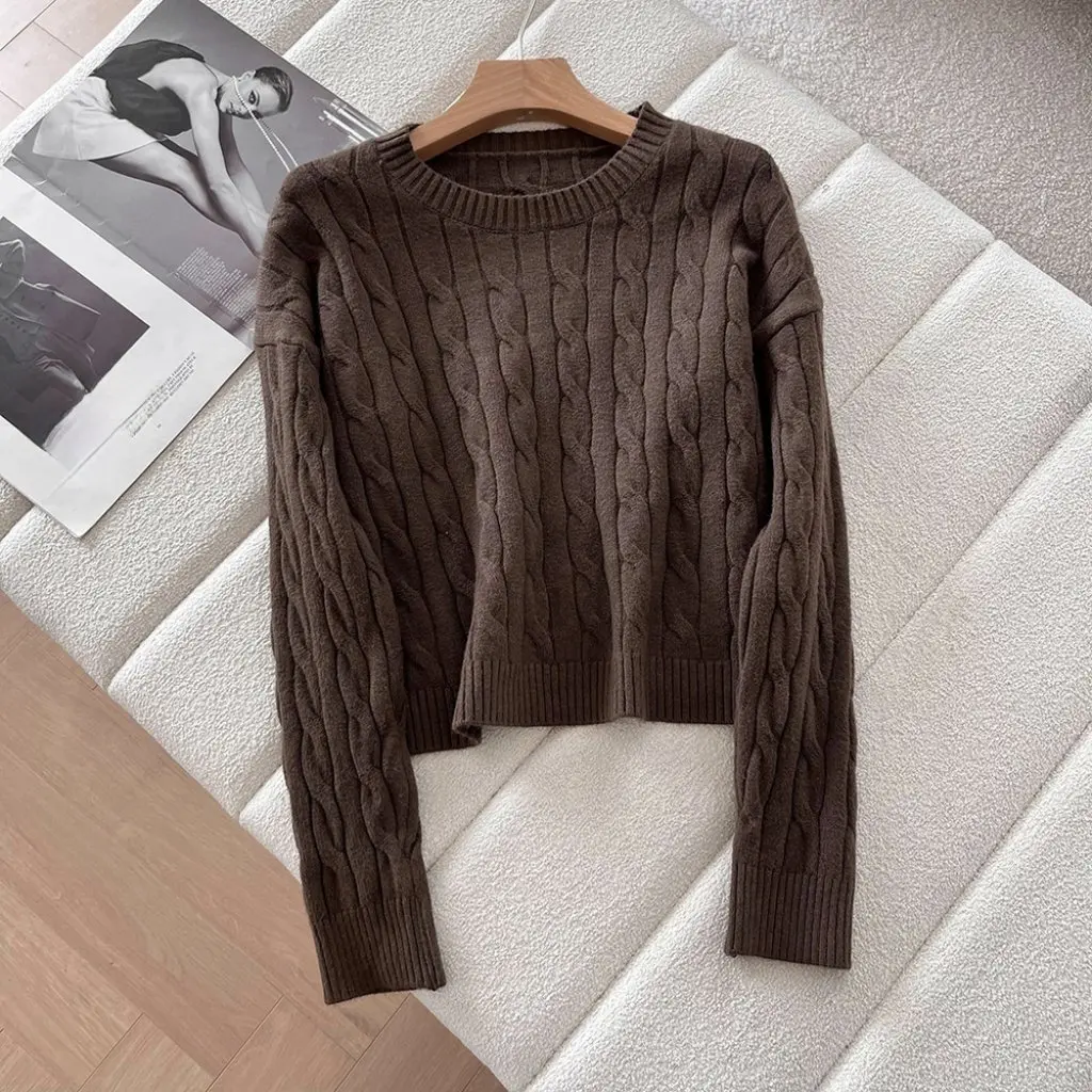 

Корейский женский вязаный свитер с круглым вырезом, пуловер, нежный ветер, осень-зима, новинка, оптовая продажа 00SY-3307