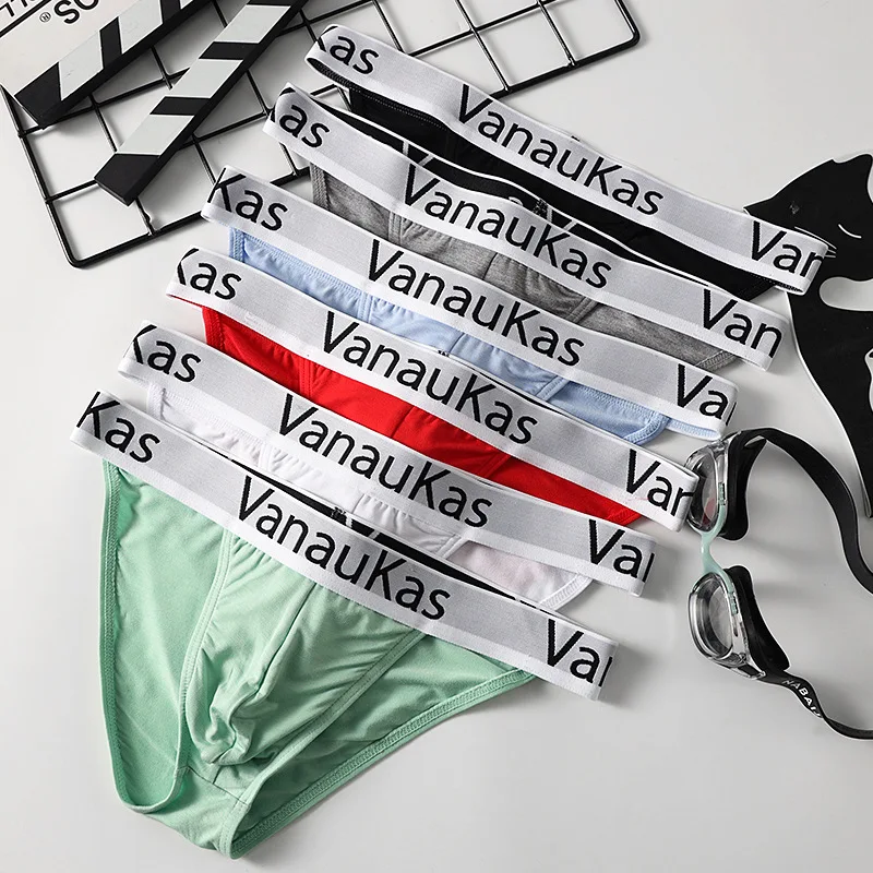3-Piece High-Cut Mini Briefs: Men's Modal, New Style, Hollow Elastic, Sexy Low-Rise Underwear