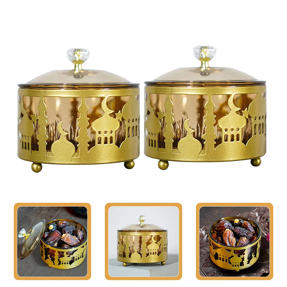 

2Pcs Middle East Candy Box Party Favor Decorative Wrapping Container Wedding Treat Candy Storage Reusable Packaging