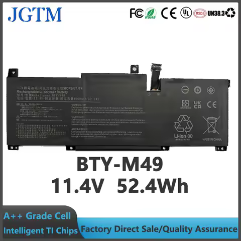 BTY-M49 11.4V 52.4Wh Laptop Battery for MSI Prestige 14 A10SC A10SC-009 A10RB B10MW-017US MS-14C2 A10RAS A11SCX Summit E14 A11SC