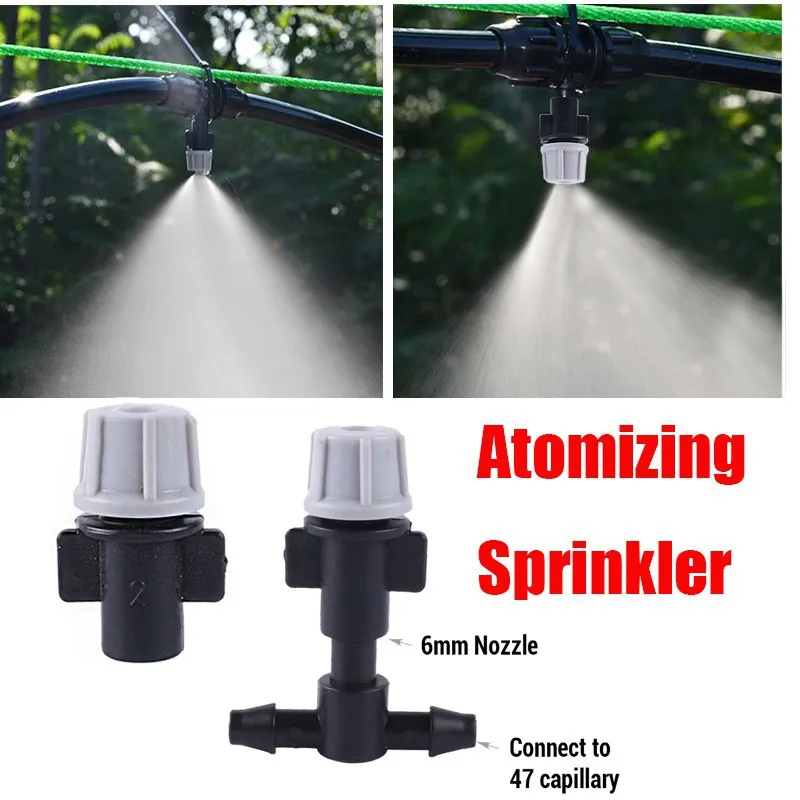 10Pcs Atomization Nozzle Water Control Sprayer DIY Micro Drip Irrigation System Self Garden Plant Watering Mist Sprinkler