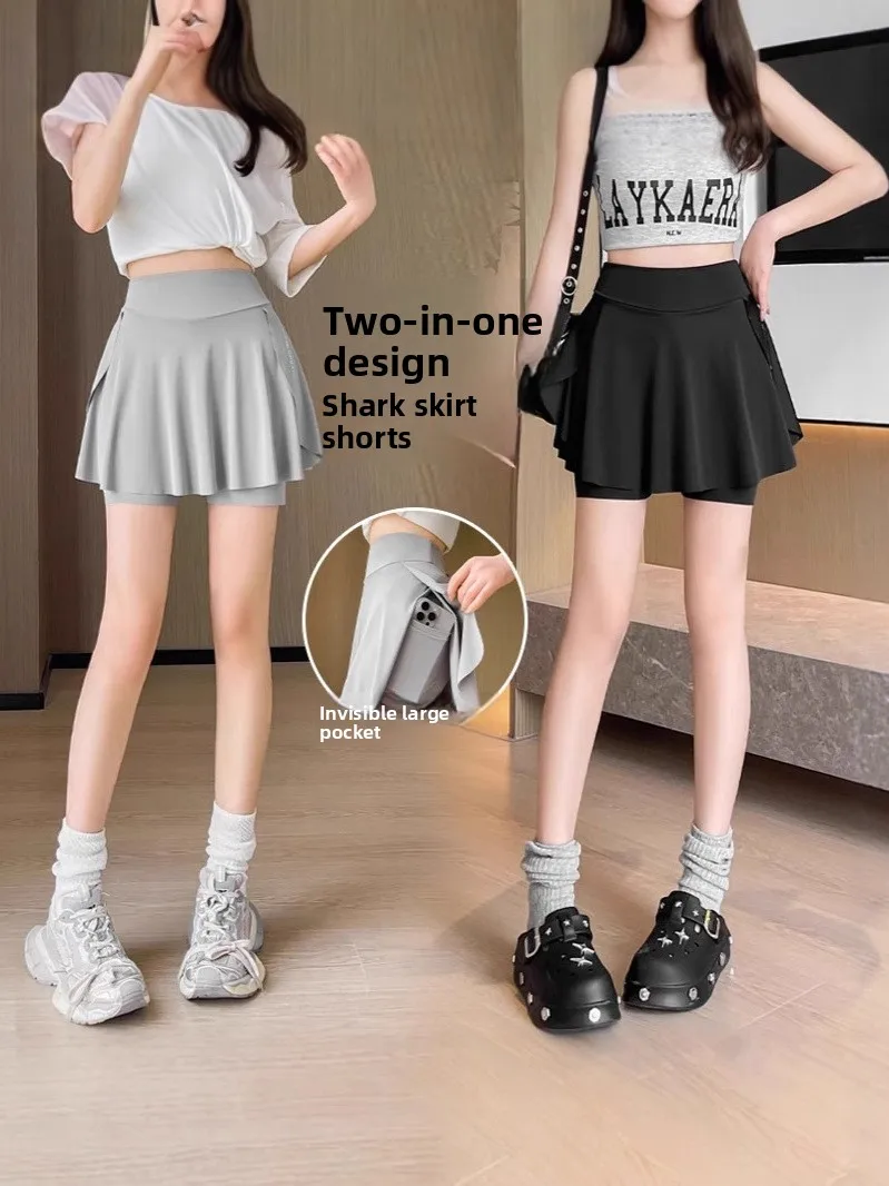 

Летние штаны для йоги, женские велосипедные ковчетки с рисунком кожи, фитнес, базовая юбка, брюки, верхняя одежда, защита от смущения