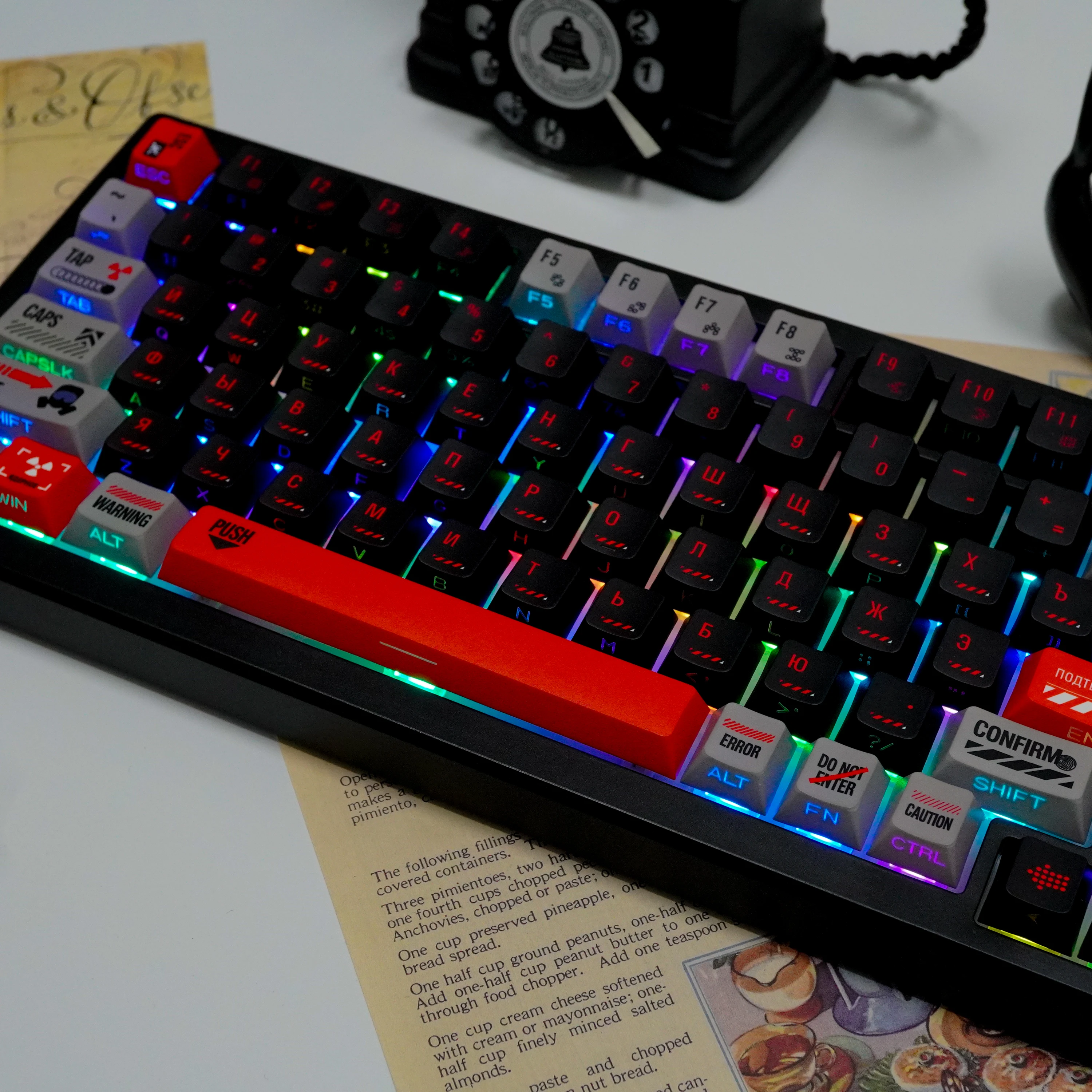 

Чернобильский катастрофа колпачок клавиши Русский язык ‌ Колпачки для ключей Cyrillic Key Cap Полупрозрачный колпачок для ключей с боковой гравировкой