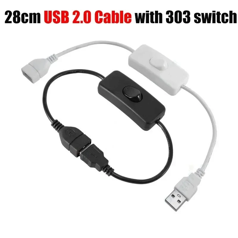 

Кабель-удлинитель USB с кнопкой включения/выключения, адаптер USB (штекер) - USB (гнездо) для светодиодных ламп и USB-устройств