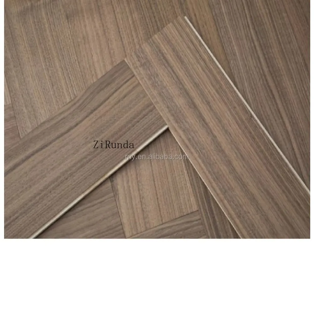 نسخة مخصصة من خشب الجوز والأرضيات الصلبة المتعرجة