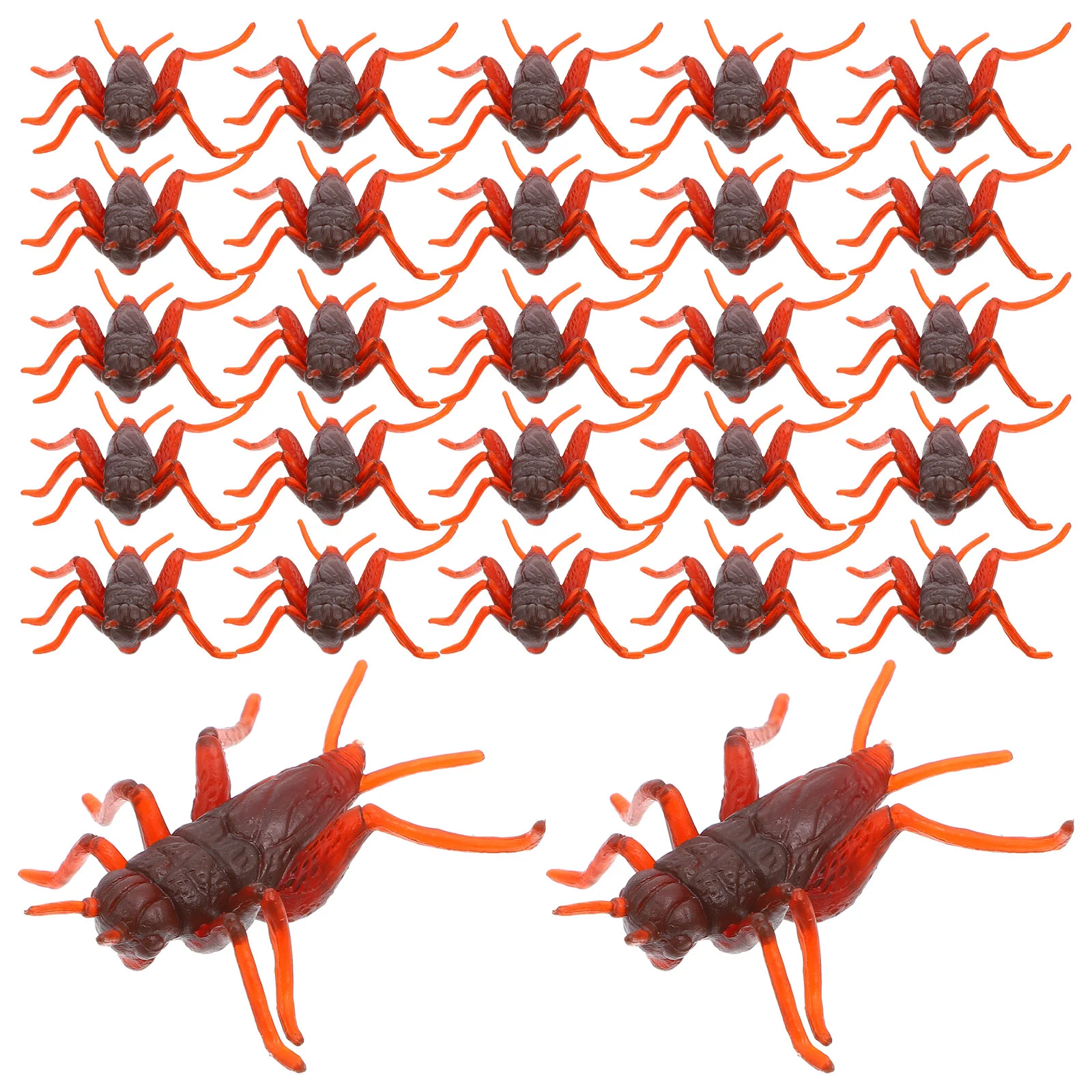 50 Pcs April Fools Fake Cricket Insect Prank Prop Plastic Toy Halloween Fools' Day Props Simulation