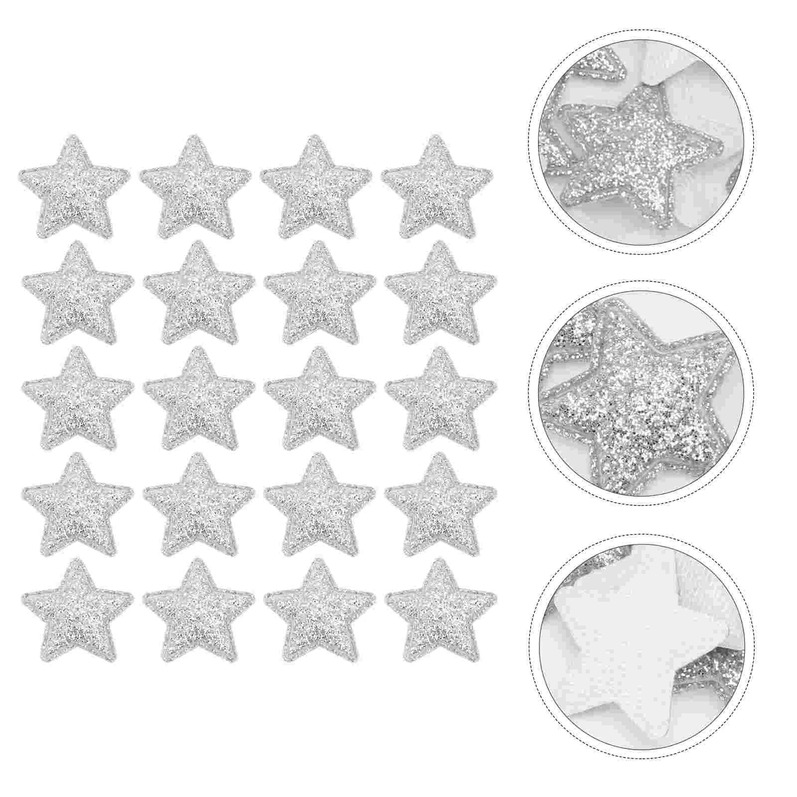 

100 PCS Pentagram Patch Decorative Cloth Patches Clothing Stickers Applique Star Decorate Fabric DIY