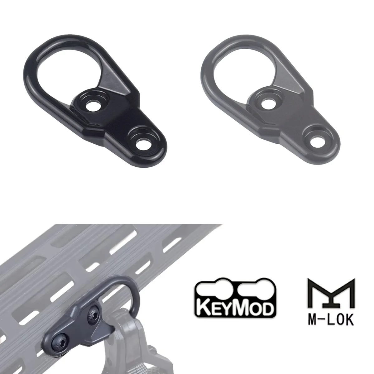 

Tactical Sling Mount KeyMod GBB MLOK MS2 MS3 Sling Swivel for KeyMod System and M-LOK Hunting Accessaries Gun AR15 AK47 AK74