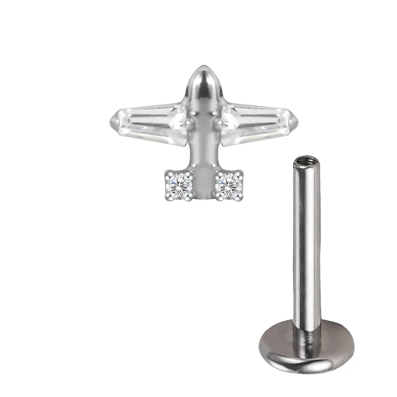 ASTM F136 Titanium Airplane Stud Earrings