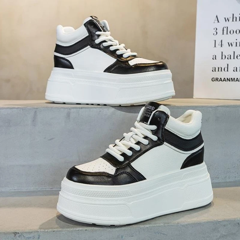 

Новые туфли из натуральной кожи 7 см, кроссовки на платформе, повседневная обувь, женские новые удобные теплые зимние кроссовки 2025 года, трендовая обувь