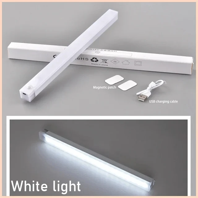 Luz LED com Sensor de Movimento para Armário, Recarregável via USB, Portátil, Luz Noturna de Indução para Cozinha