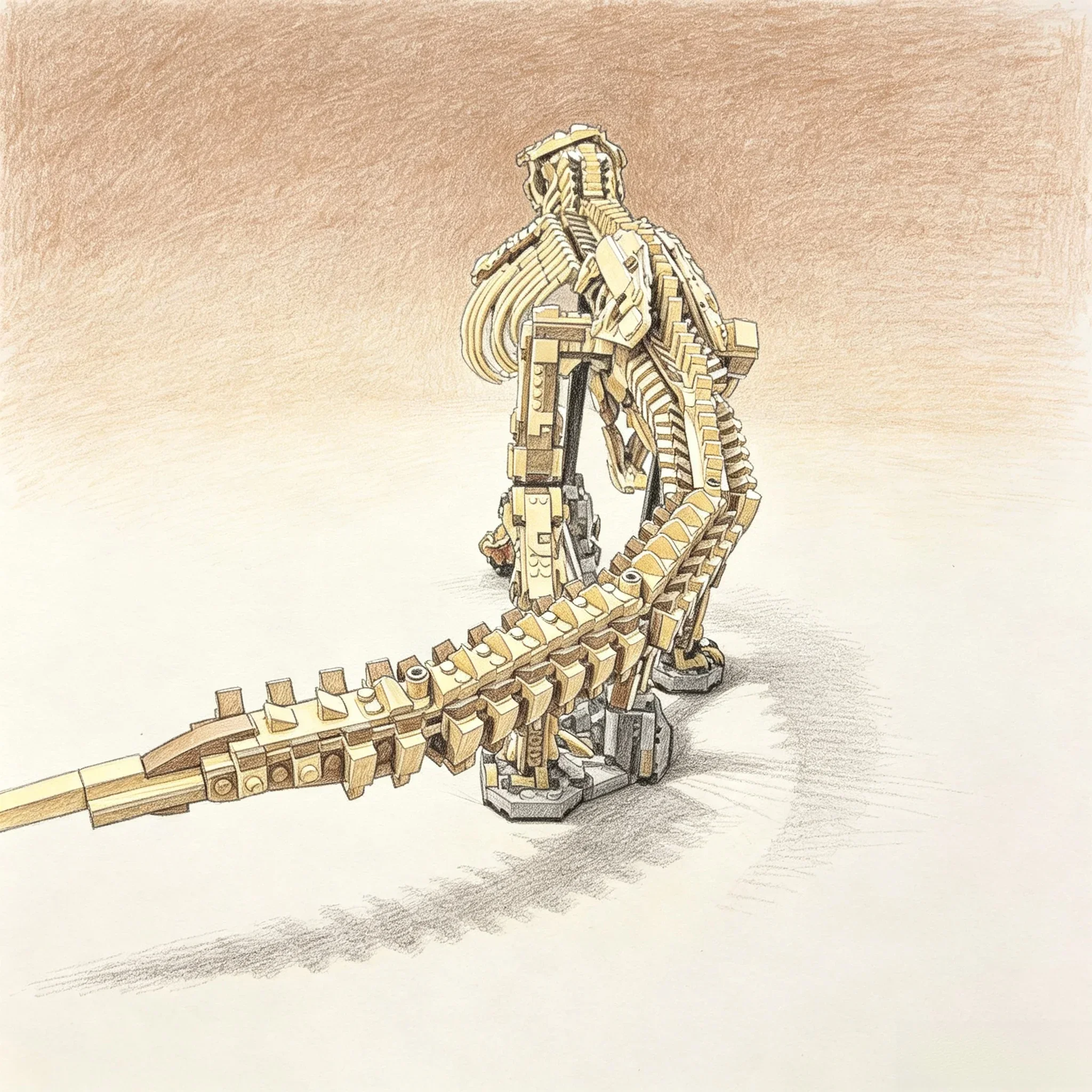 DIY assembly puzzle toy adult children new model gift collectionTyrannosaurus Rex dinosaur fossil skeleton building blocks
