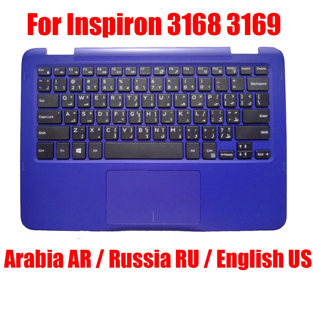 

US / Russia / Arabia Laptop Palmrest For DELL For Inspiron 11 3168 3169 00J1TF 0J1TF 00H19K 0H19K With Touchpad Upper Case New