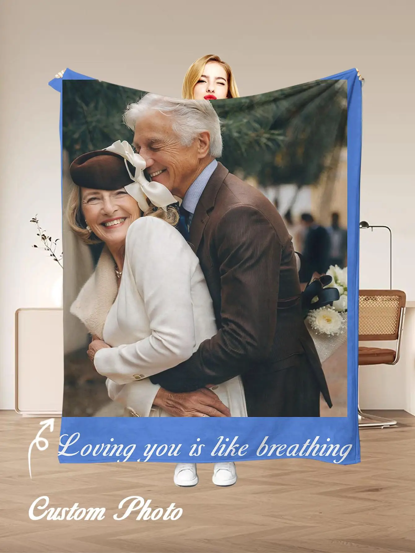 1 Custom Personalized Photo Blanket, Hd Digital Printing, Soft Flannel, All Seasons Sofa, Bed, Office Gift Blanket