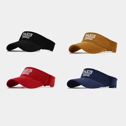 Ins Fashion-visera superior vacía para hombre y mujer, gorras bordadas con letras, alta calidad, protección solar de verano