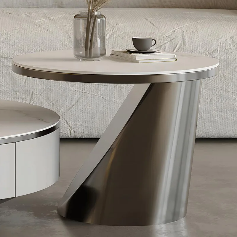 

Hot items in the store Wabi Sand Wind Slate Coffee Table Minimalist Combination Living Room Household Size Round Premium Sense